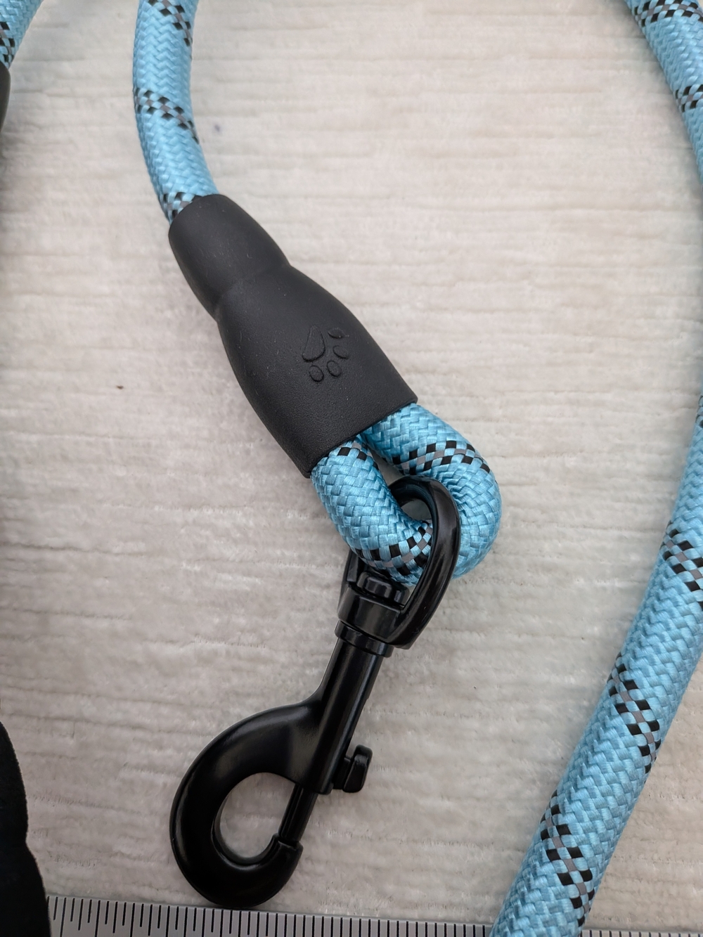 Light Blue XL Dog Collar and Rope Leash Set New Foam Cushioned Handle - Picture 5 of 7
